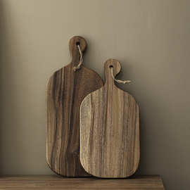 歪脖整木菜板牛排披萨盘水果面包砧板西餐厅实木餐盘摆盘拍摄道具