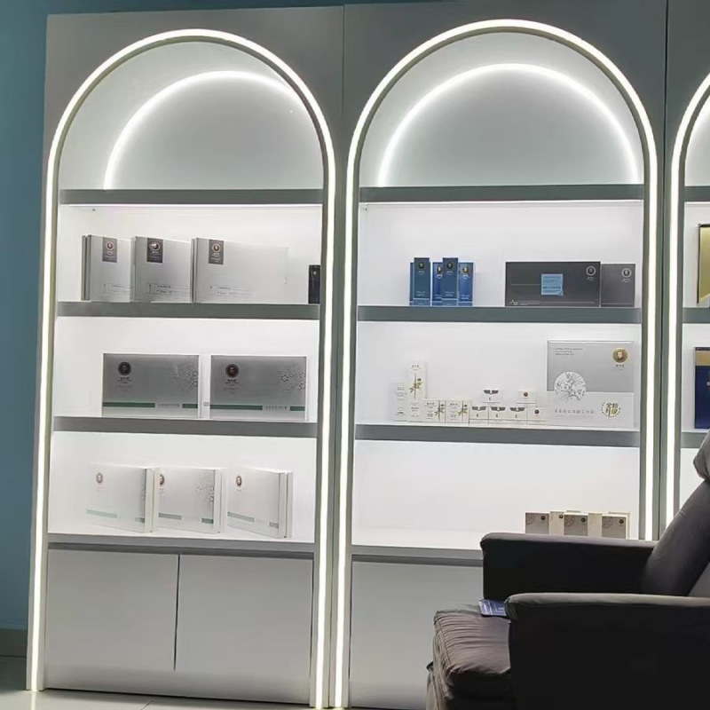 美容院化妆品展示柜美睫产品陈列柜烤漆护肤品美甲店商用柜子
