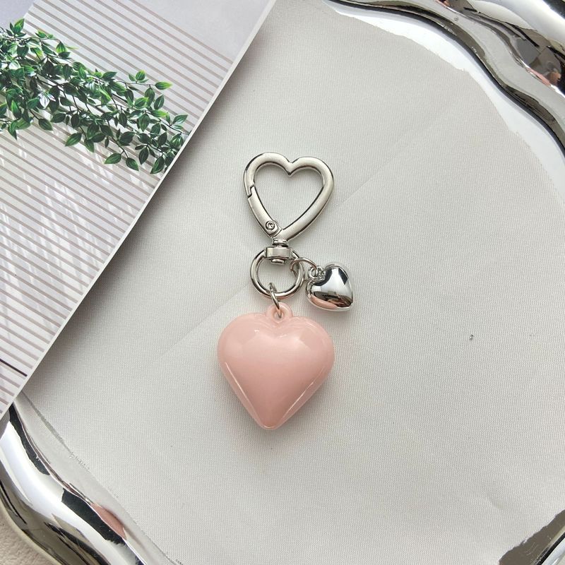 原创高级轻奢风立体光面爱心饰品包包钥匙扣弹簧扣装饰挂件配饰|undefined