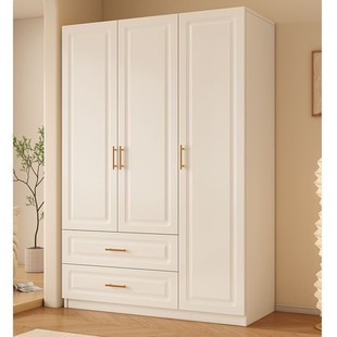 Modern Simple Solid Wood Wardrobe European Style Double Door Design Shape Technology Moisture-Proof and Mildew-Proof Storage New Product