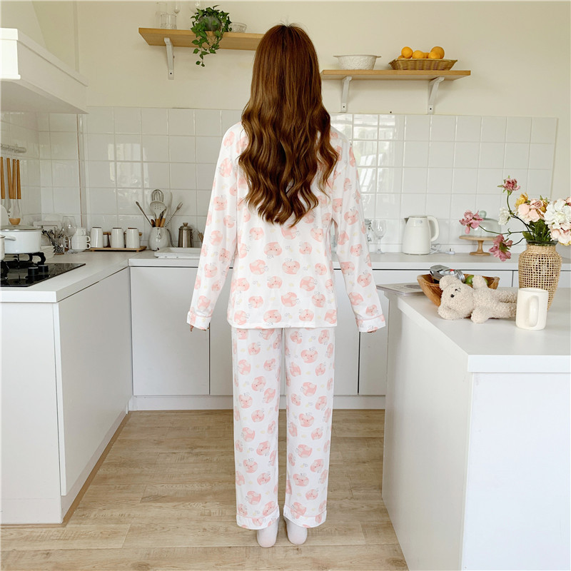 Confinamiento ropa maternidad pijamas primavera y otoño de las mujeres de algodón artificial con almohadilla en el pecho posparto enfermería maternidad desgaste del hogar traje