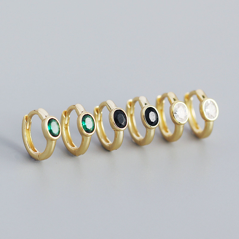 Women'S Gender 1 Pair 925 Sterling Silver Zircon Geometric Earrings