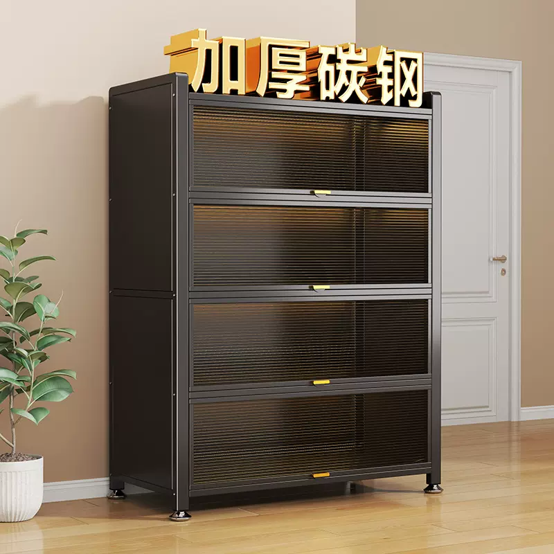 厨房储物柜防尘置物架落地多层收纳柜多功能微波炉橱柜碗筷餐边柜