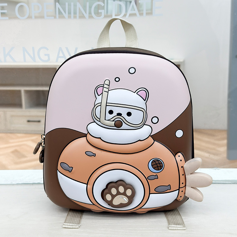 Cartoon estereoscópico Eggshell mochila infantil infantil caricatura lindas mochila para niños de clase media pequeña mochila ligera