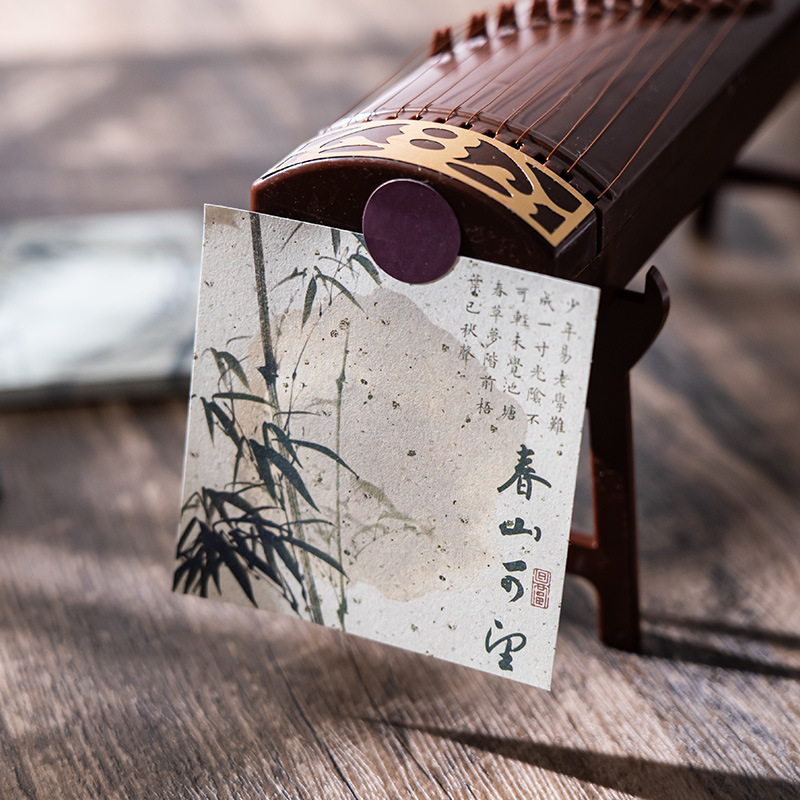 Guofeng bambú cuaderno de notas estilo antiguo alto valor facial rasgable caligrafía poesía no adhesiva papel de etiqueta material de contabilidad