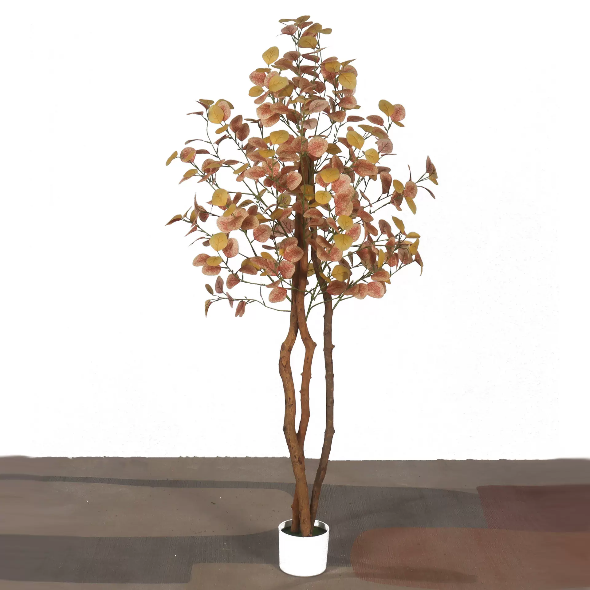 北欧ins风仿真绿植盆栽真木杆假树尤加利树大型摆件室内家居装饰