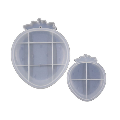 Cross-border hot new product strawberry fruit plate silicone mold DIY crystal glue size tray resin table setting mold