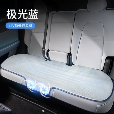USB Fan Seat Cushion, Automatic Start-Stop, Seat cushion, seat cover - blue-dual-engine-rear-seat-cushion-12v