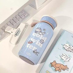 漫画かわいい保温カップins学生高颜値カップル水カップポータブル茶水分離大容量水カップ