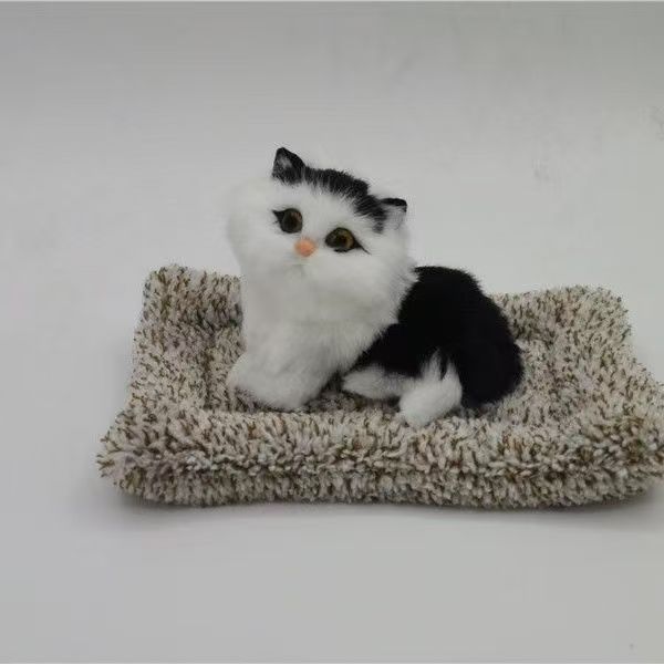 Simulated Cat Bamboo Charcoal Sitting Cat Scenic Spot Ornaments Birthday Gift Car Ornaments Home Bamboo Charcoal Particles Travel Commemorative