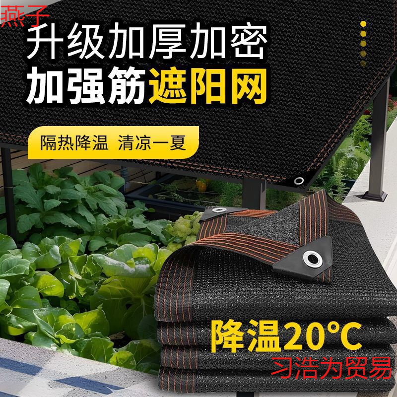 加厚加密防晒网黑网黑色太阳庶阳植物菜地隔热阳台遮遮光
