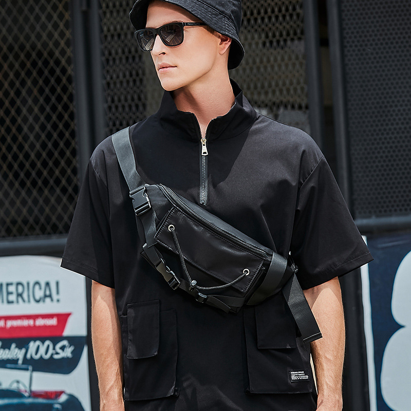 Marca de moda bolsa de mensajero verano de los hombres ins japonés pequeña mochila estudiante deportes bolso de la cintura bolso ocasional del pecho hombro de los hombres femeninos