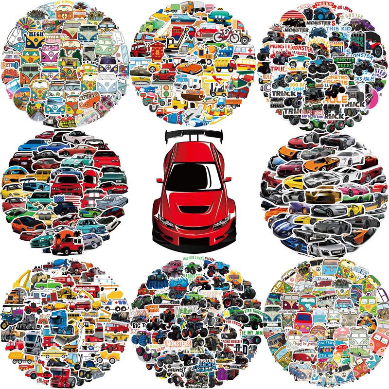 800 Cartoon Car Graffiti Stickers Transportation Racing Car Decoration Luggage Award Children Stickers Wholesale