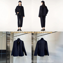 羊绒羊毛双面呢短大衣/秋冬拉链宽松夹克女显高显瘦休闲风上衣