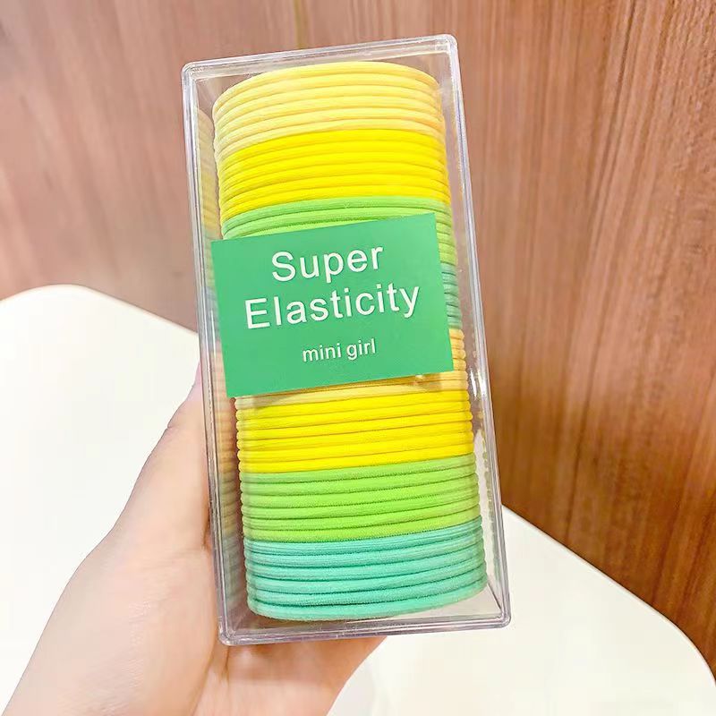 Nueva banda de goma para niños diadema de color caramelo banda de goma de alta elasticidad las niñas no lastiman la cuerda del pelo banda de pelo TikTok transfronteriza