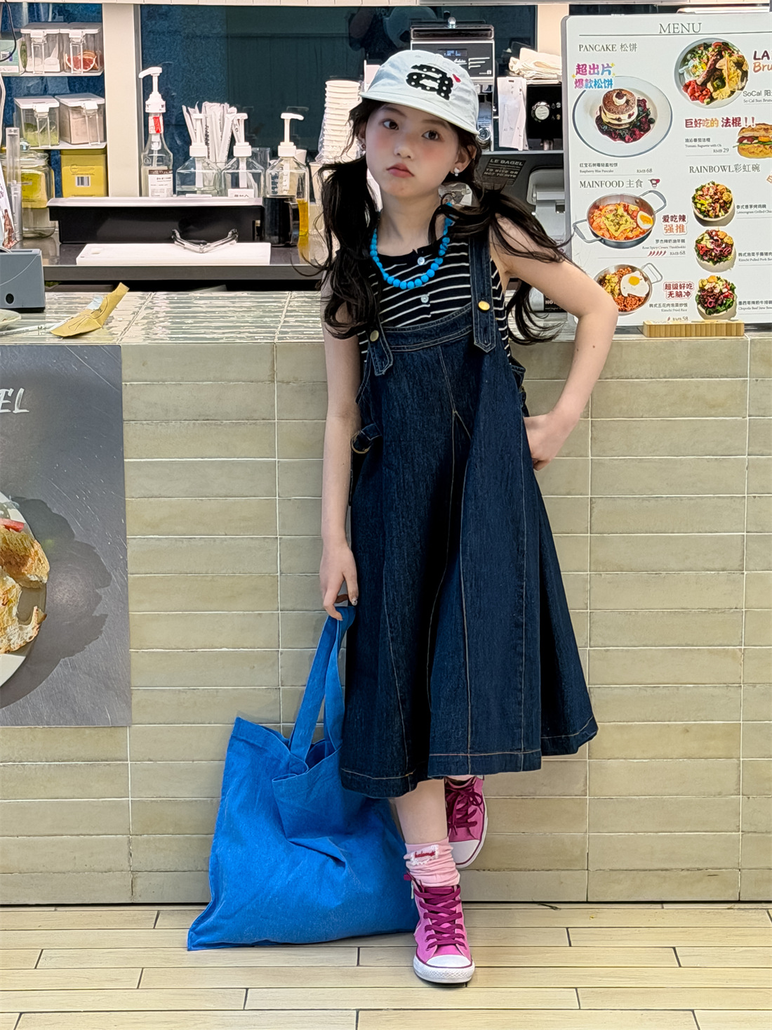 Summer denim retro slip dress