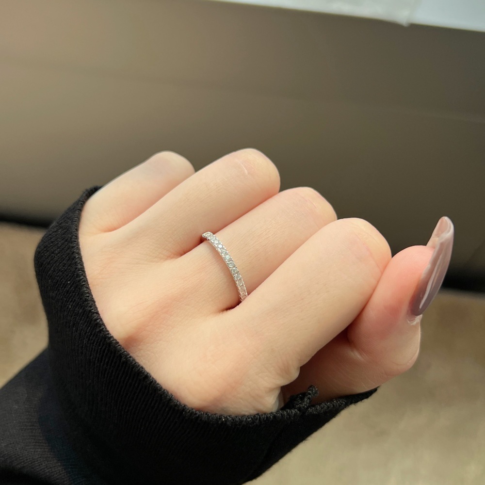4g Weight 925 Sterling Silver Zircon Geometric Rings