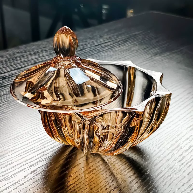 Crystal Glass Creative Candy Fruit Fruit Features Design Sense Color Light Luxury Covered Caps Cup