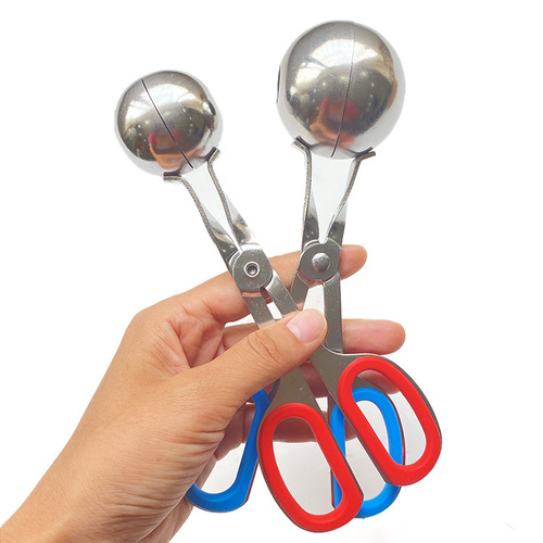 Large handle meatball clip set, rubber plastic handle meatball maker, red small + blue large