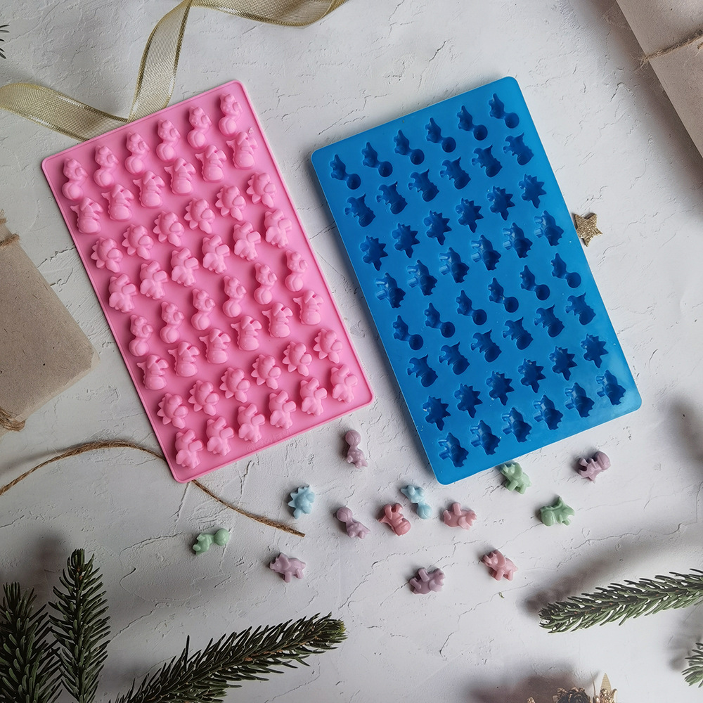 跨境热销 硅胶48连恐龙蛋糕模具 布丁糖果 厨房巧克力饼干模具