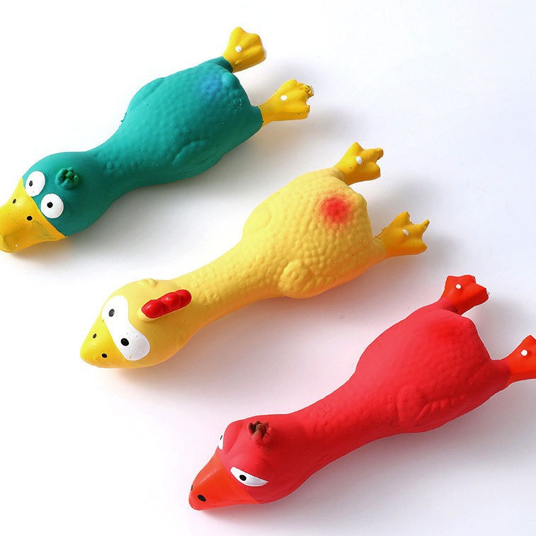 Juguete pollo chirriador, látex y algodón, resistente a mordeduras, mascotas, transfronterizo, venta al por mayor image 5