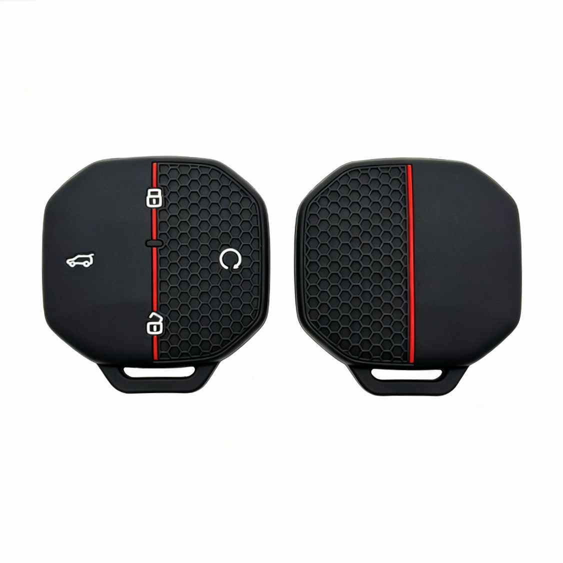 Suitable for Chery Jetour Free, Shanhai T1, and Traveler models: 4-button remote control silicone car key protective cover with a honeycomb pattern