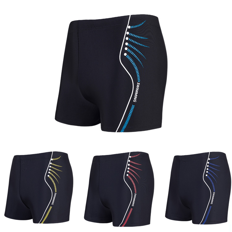 Nylon Swimming Trunks for Men, Boxer Style, High Waist, High Elasticity, Sports Swimming Trunks, Suitable for Swimming Pools and Hot Springs, Plus Size, Adult Tight-Fitting