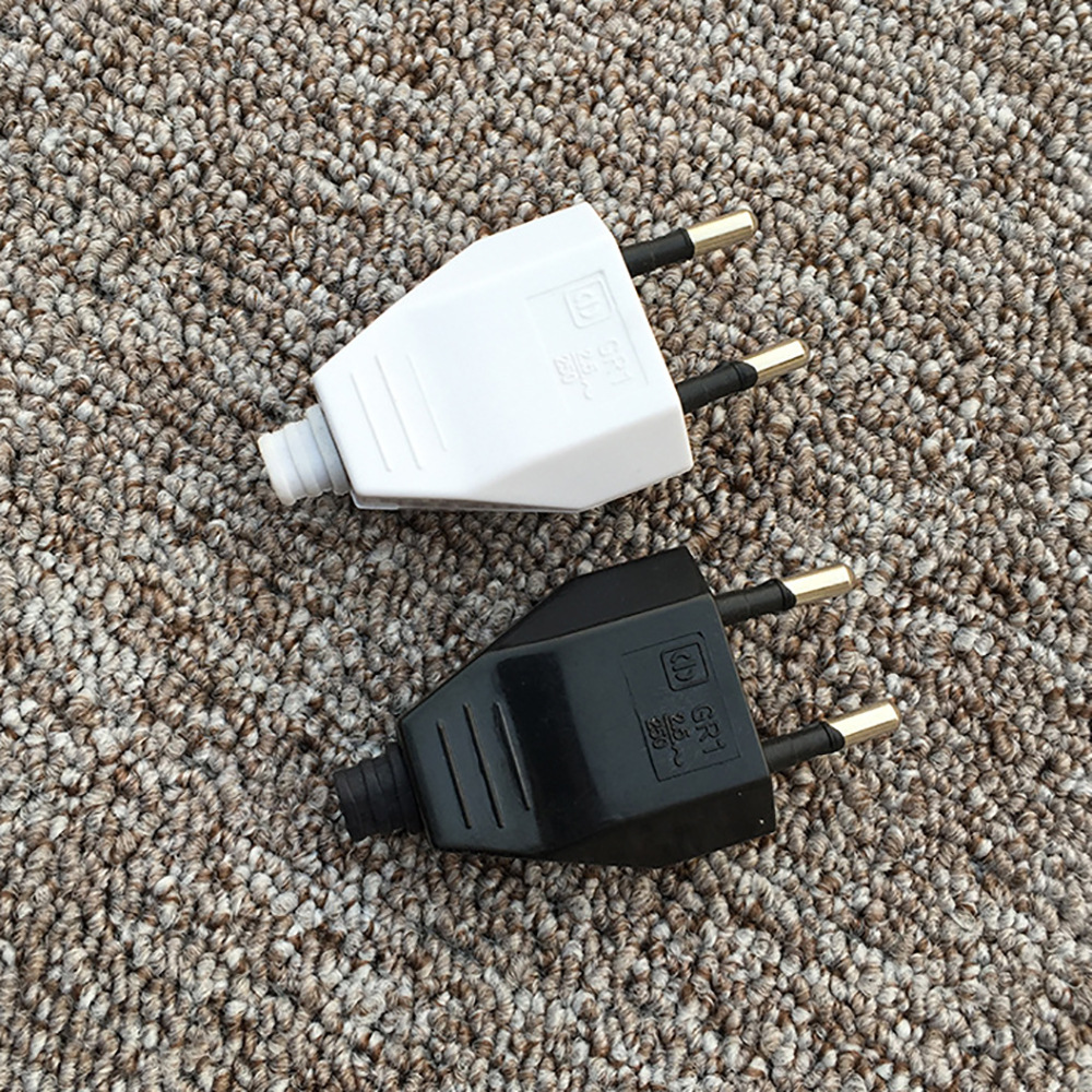 GR1欧规4.0接线插头包胶处理欧式灯饰接线头菱形电源组装公头2.