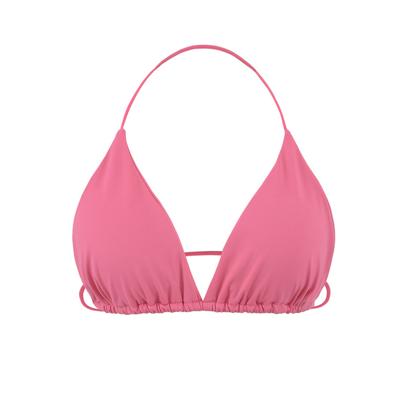 Thin Strap Halter Bra for Women Beach Bikini Triangle Cup Inner Wear Outer Wear Suspender Bra Showing Breasts Sexy Backless Bra