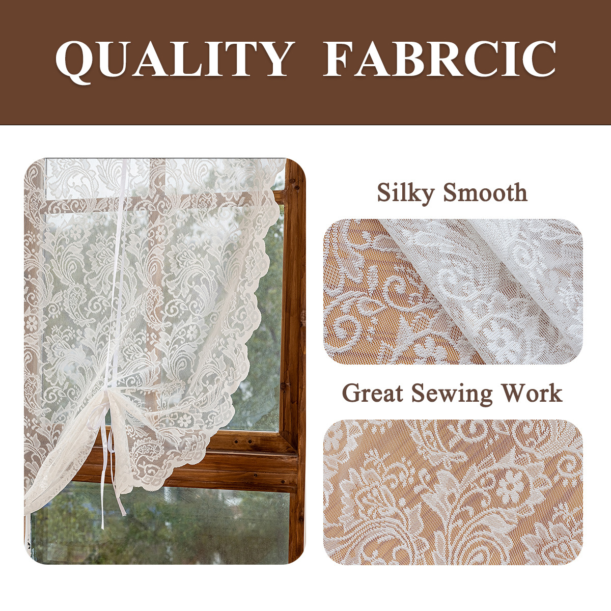 TEMU transfronterizo nuevo encaje de urdimbre anchoa cortina de extracción cortina de sala de estar comedor cortina de semi-obstrucción