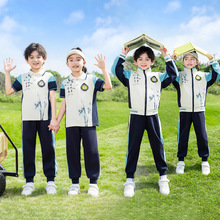 新款中国风男女童古风国学男女套装表演服时尚洋气唐装团体服