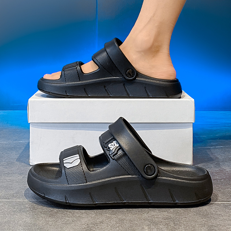 Zapatillas para hombres de verano tendencia exterior pedalear sensación de mierda suela gruesa antideslizante desgaste al aire libre conducir deporte sandálias de playa de tamaño grande