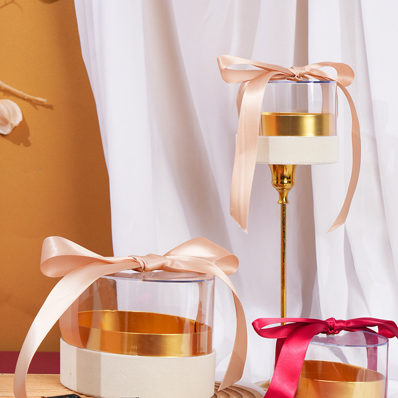 厂家直销新款丝绒椭圆亚克力喜糖盒伴郎伴娘回礼盒桌糖盒