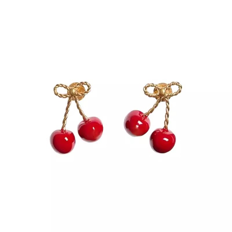 Sweet Cherry Cherry Earrings Eardrops Female Simple And Stylish Personality