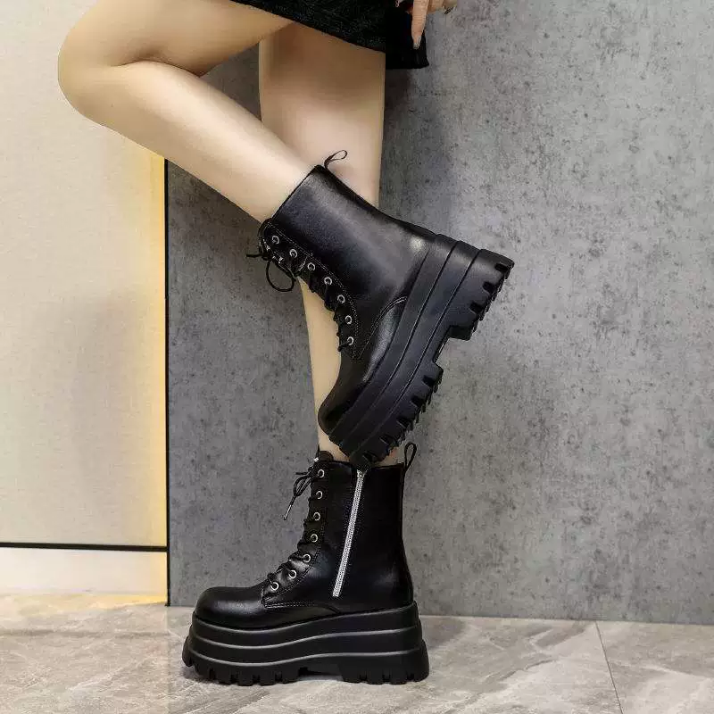 Туфли Cos, увеличивающие рост, увеличивающие рост на 20 см, обувь для похудения на толстой подошве, 9 см, новые короткие ботинки на толстой подошве в британском стиле, короткие ботинки martin.