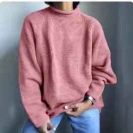 Suéter de punto fino de longitud media para mujer, estilo europeo y americano, color sólido, holgado e informal, novedades de primavera