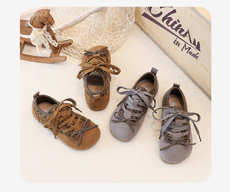 Mädchen Leopard Print Klettverschluss Sneaker Weiche Sohle_voghion.com