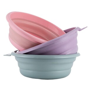 Multifunctional Folding Washbasin Outdoor Travel Portable Plastic Thickened Children Washbasin Creative Water Basin Folding Basin