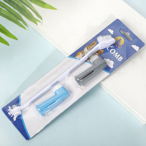 Wholesale Pet Toothbrush Set of 3, Dual-Head Pet Toothbrush for Dogs, Pet Oral Care Toothbrush