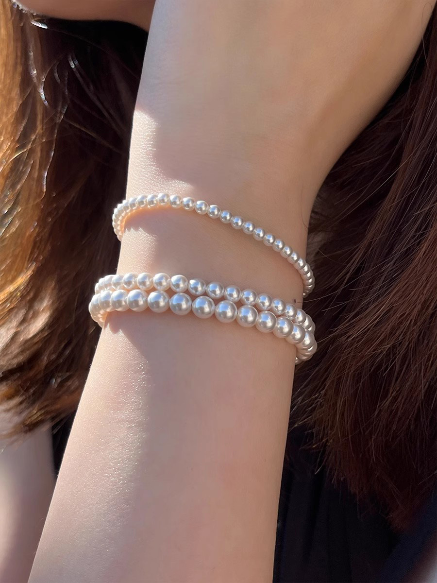 3g Weight Bracelets Classification 925 sterling silver Chain Material Beaded Chain Chain Type 1 Piece Quantity Daily Occasion 925 Sterling Silver, Imitation Pearl Material Geometric Pattern All Seasons Season Women's Gender Basic Style 1 Piece 925 Sterling Silver Geometric 925 Sterling Silver Beaded Chain Bracelets 3