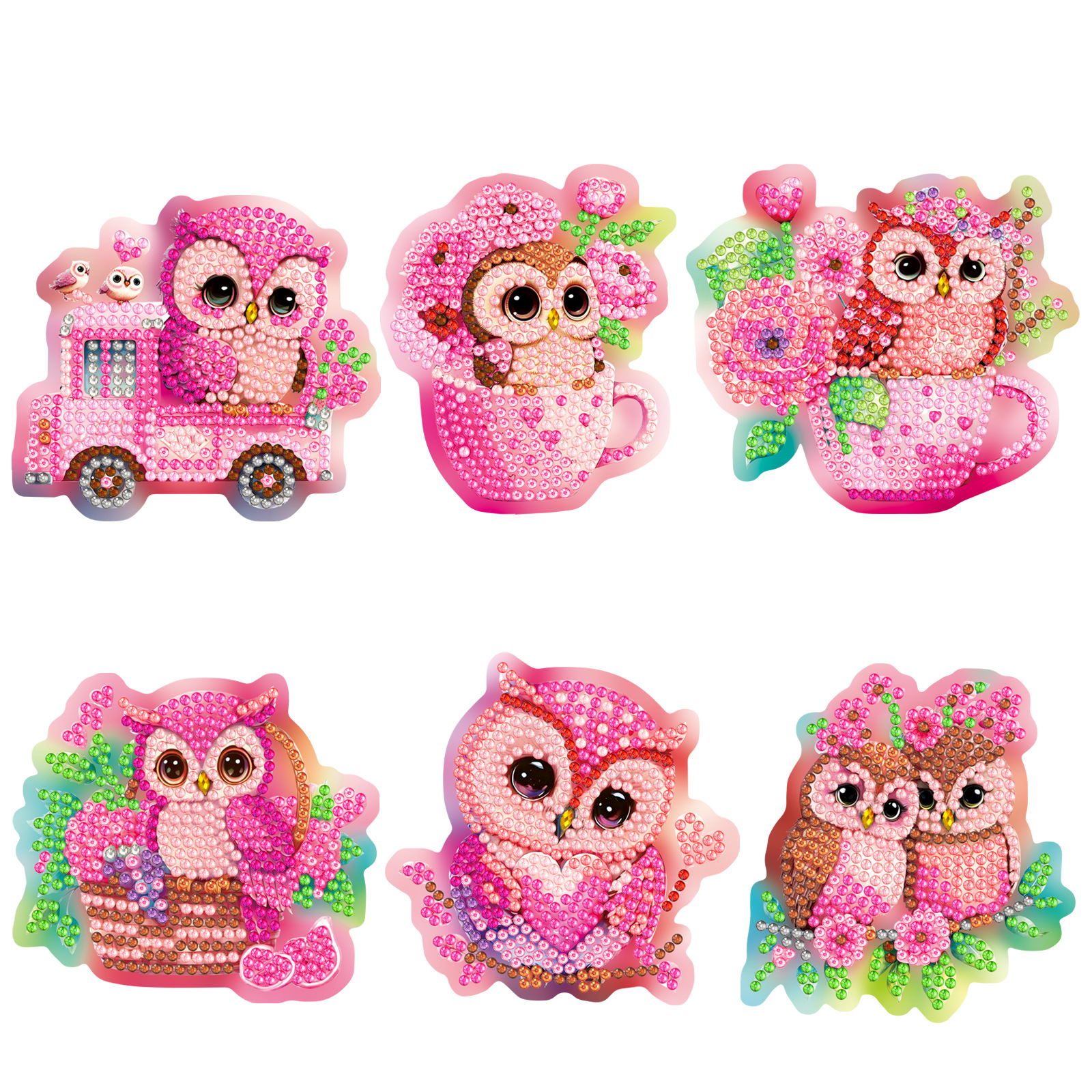 Diamante transfronterizo dibujo periférico DIY pegatinas magnéticas suaves de dibujos animados mascotas calientes para niños hechos a mano DIY puntos de perforación pegatinas de refrigerador