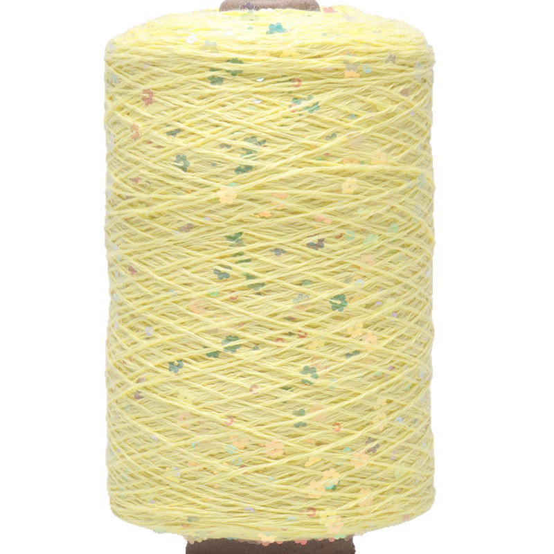 Silk Yue / mano DIY hilo de algodón multicolor brillante 3mm + 6mm sequilla 250 gramos de hilo de aguja de ganchillo