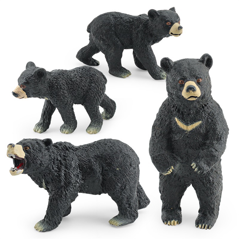 Transfronterizo de los niños de simulación cognitiva bosque animal asiático oso negro perro oso creciente oso negro modelo decorativo decoración de escritorio