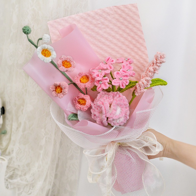 Flor de lana tejida a mano ramo de flores de girasoles flores de punto flor de simulación comercio exterior transfronterizo amazona