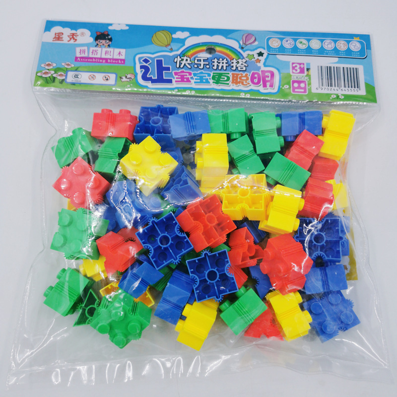 Bloque de copo de nieve de jardín de infancia al por mayor transfronterizo montaje puesto de juguete de escritorio a granel rompecabezas tubo de rueda