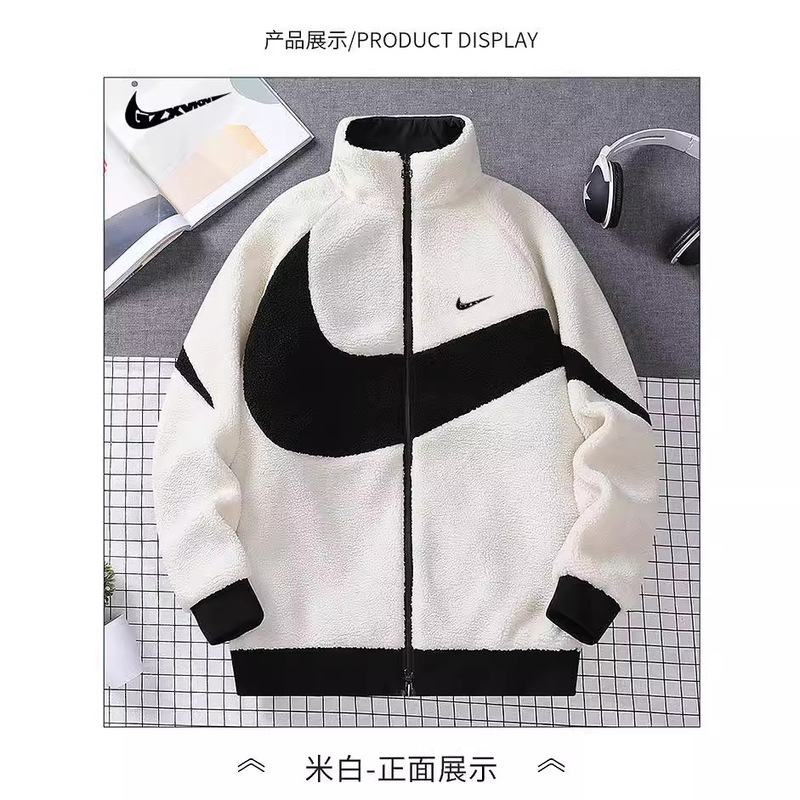 Cross-Border Men's Clothing 2025 Winter Reversible Lamb Wool Cotton Jacket Couple Trendy Brand Color-Blocking Warm Casual Cotton Coat