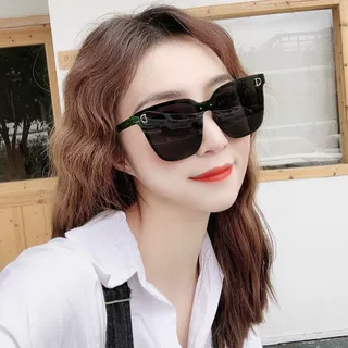 新款D字方形大框太阳镜时尚大脸复古网红街拍防紫外线防晒墨镜女