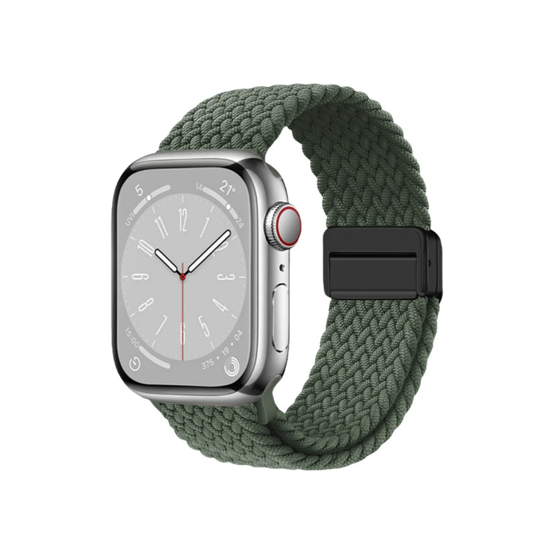 适用AppleWatch时尚四点磁吸扣尼龙编织回环苹果表带实用显质感|undefined