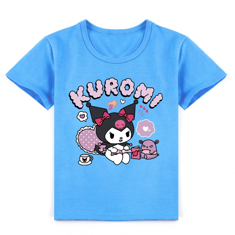 Кросс -бордер е -коммерс детская одежда Kuromi Kuromi мода печать короткий - рукав T -футболка лето K442