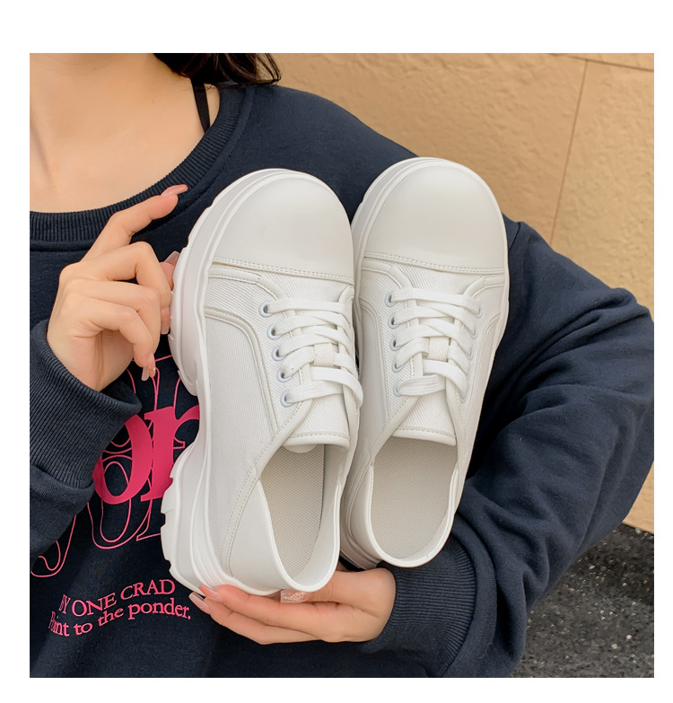 2024 Spring/Summer New Inner Elevated with One Step Canvas Thick Sole Versatile Casual Little White Women's Board Shoes_voghion.com